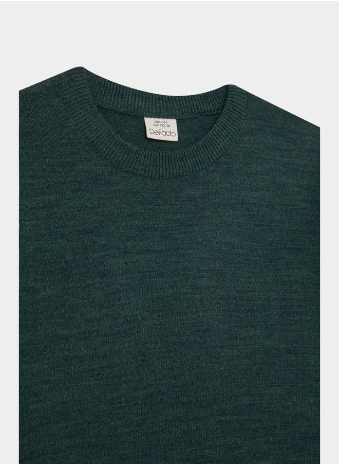 DeFacto - Regular Fir Crew Neck Knit Sweater by Styli - Image 1