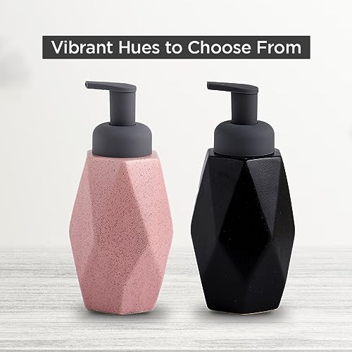 UMAI Foam Soap Dispenser | Stoneware | Ceramic Handwash Bottle for Kitchen | Soap Dispenser for Wash Basin | Bathroom Accessories | 400ml (Black) - Image 5
