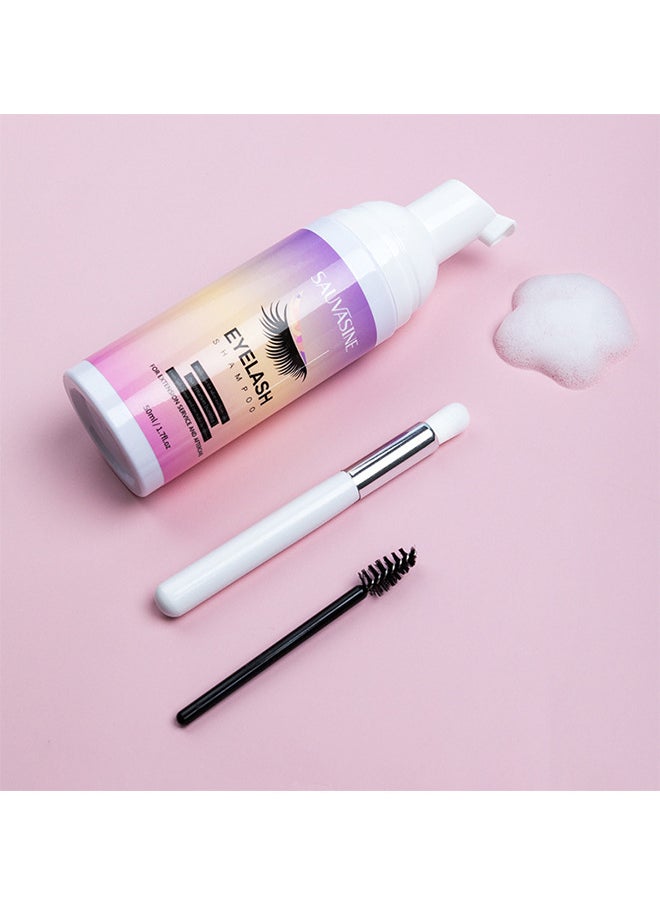 SAUVASINE - Eye Lash Shampoo 50ML , Remove Makeup Residue And Mascara, Gentle Deep Cleansing And No Irritating Or Burning For Eyelash Extension Foam, Perfect For Salon Use And Home Care - Image 1