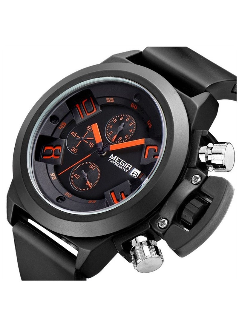 MEGIR Multifunction Men's Sports Silicone Band Waterproof Calendar Quartz Watch 2002G  - Image 1