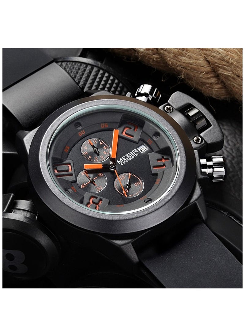 MEGIR Multifunction Men's Sports Silicone Band Waterproof Calendar Quartz Watch 2002G  - Image 2