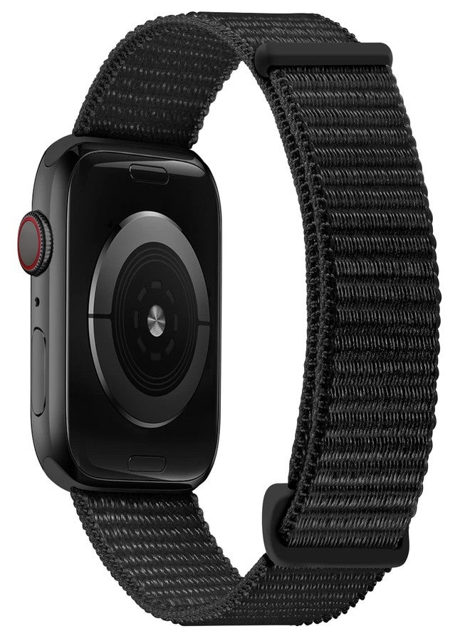 OXWALLEN Sport Loop Nylon Band Compatible with Apple Watch Series 11/10/9/8/7/6/5/4 SE Ultra 3/2/1 49mm 46mm 45mm 44mm, Adjustable Comfortable Braided Rugged Strap for iWatch Women Men, Black - Image 1