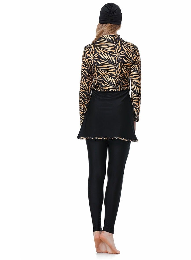 Muyixin بدلة سباحة بتصميم ملتوي وغطاء كامل للجسم مكونة من 3 قطع - Image 2