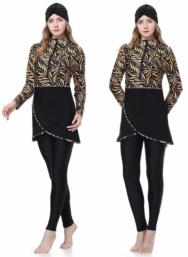 Muyixin بدلة سباحة بتصميم ملتوي وغطاء كامل للجسم مكونة من 3 قطع - Image 5