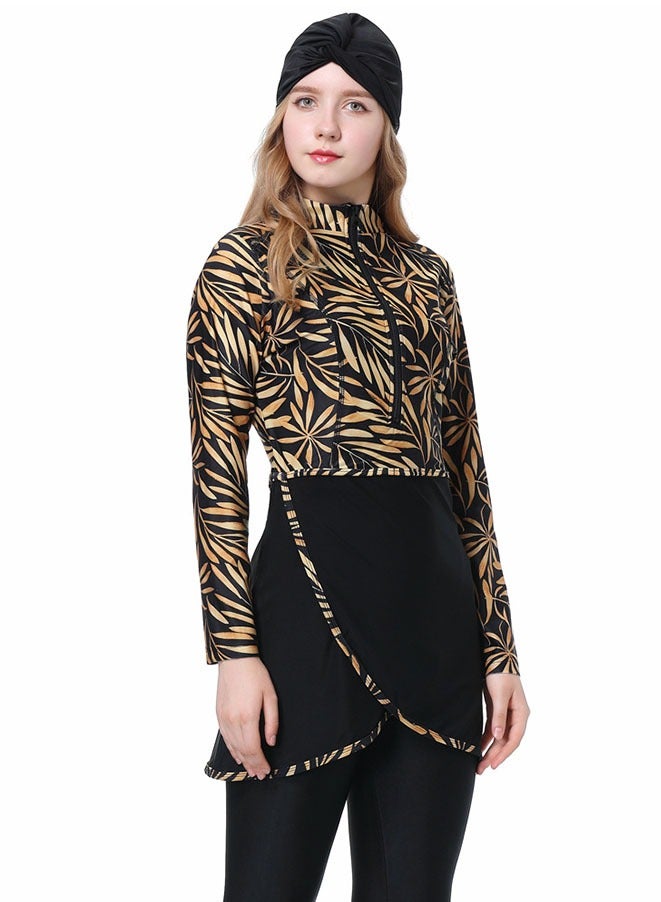 Muyixin بدلة سباحة بتصميم ملتوي وغطاء كامل للجسم مكونة من 3 قطع - Image 4