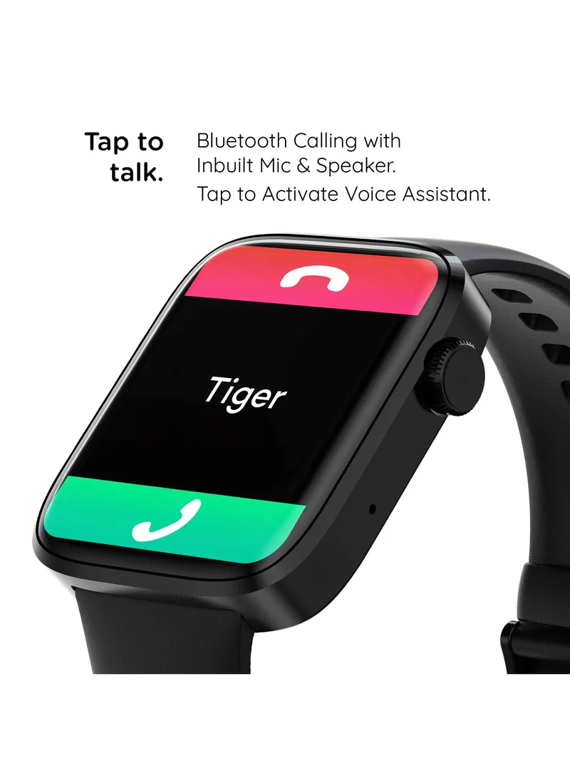 Pebble Cosmos Prime 1.91" Smartwatch for Men and Women, 600 Nits Brightness, Bluetooth Calling, Wireless Charging, Health Suite - Jet Black
