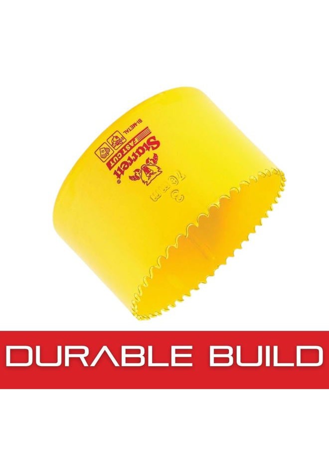 Starrett Bi-Metal Fast Cut Straight Pitch Hole Saw with Abrasion Resistant HSS Teeth - Ideal for Cutting Metal, Steel, and Wood - 3" (76MM) Diameter, 1-5/8" (41mm) Depth - FCH0300-G - Image 4