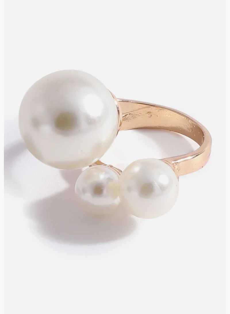 SOHI Gold Plated Pearls Ring