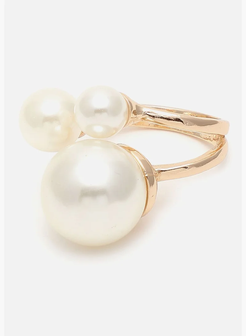 SOHI Gold Plated Pearls Ring