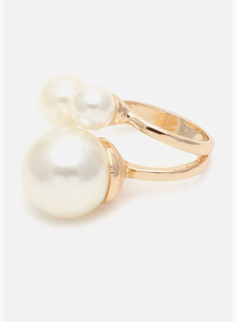 SOHI Gold Plated Pearls Ring