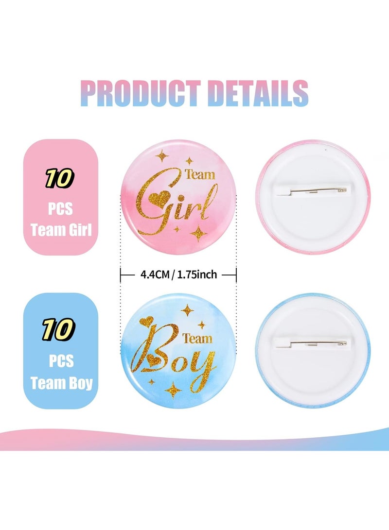 XIYU 20-Piece Baby Gender Reveal Party Badges for Baby Shower Party Games, Party Supplies and Party Favors - Image 3