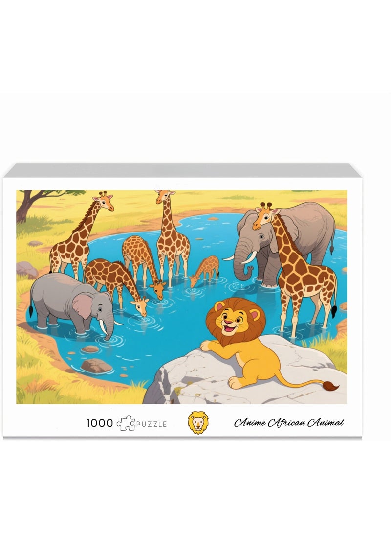 1000 Anime African Animal Puzzles, Rich Colorful Puzzle Blocks, Puzzle Exercise Challenge Puzzles, Children's Leisure Time Playful Puzzles  - Image 2