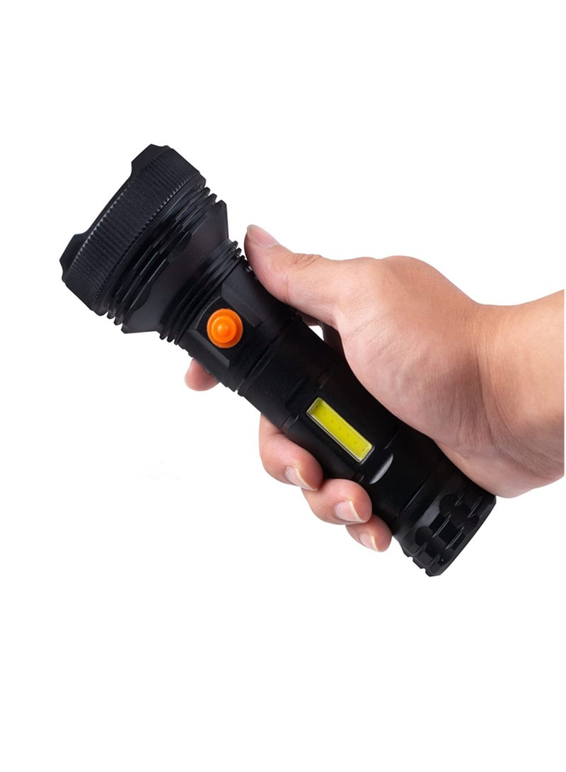 Super Bright LED Rechargeable Torch 50000 Lumens LED Tactical Torches COB Work Light Waterproof 2 Modes Best Handheld Flashlight for Cycling Hiking Camping Outdoor Emergency - Image 1
