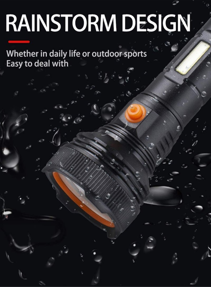Super Bright LED Rechargeable Torch 50000 Lumens LED Tactical Torches COB Work Light Waterproof 2 Modes Best Handheld Flashlight for Cycling Hiking Camping Outdoor Emergency - Image 2