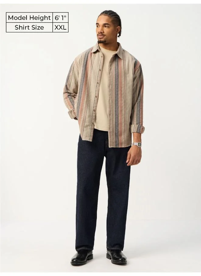 The Souled Store The Souled Store Men Textured Canyon Multicolour Relaxed Fit Shirts