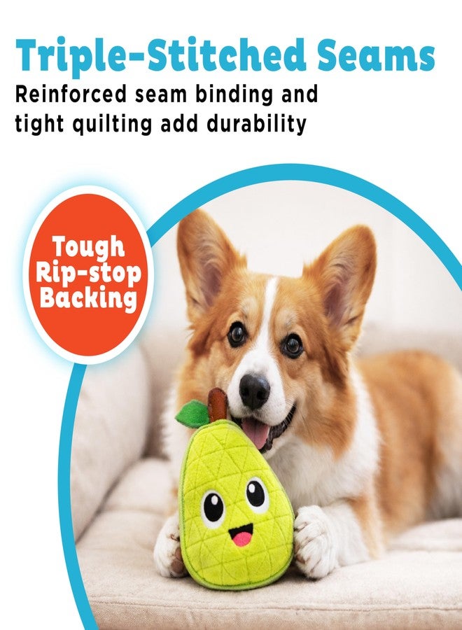 Outward Hound Xtreme Seamz Dog Toy, Reinforced Seams & Multiple Stitching, Durable Plush with Squeakers, Pear, 4.7” - Image 3