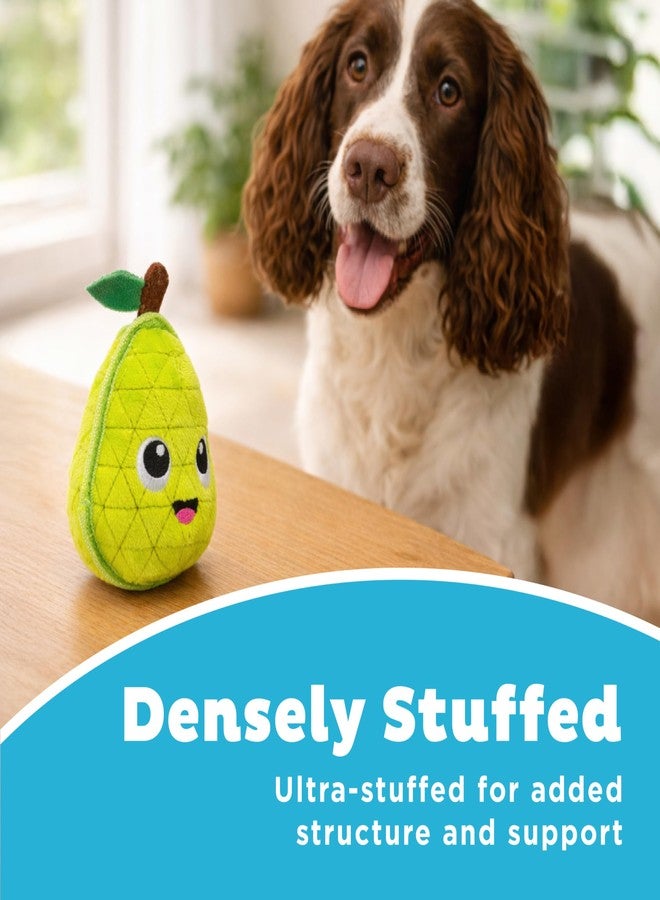 Outward Hound Xtreme Seamz Dog Toy, Reinforced Seams & Multiple Stitching, Durable Plush with Squeakers, Pear, 4.7” - Image 4