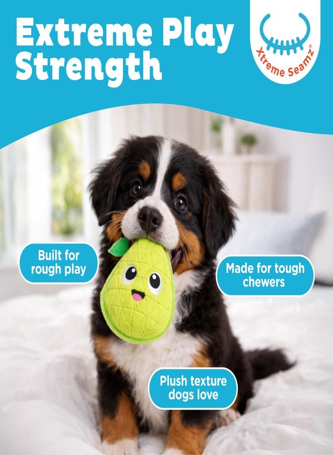 Outward Hound Xtreme Seamz Dog Toy, Reinforced Seams & Multiple Stitching, Durable Plush with Squeakers, Pear, 4.7” - Image 2