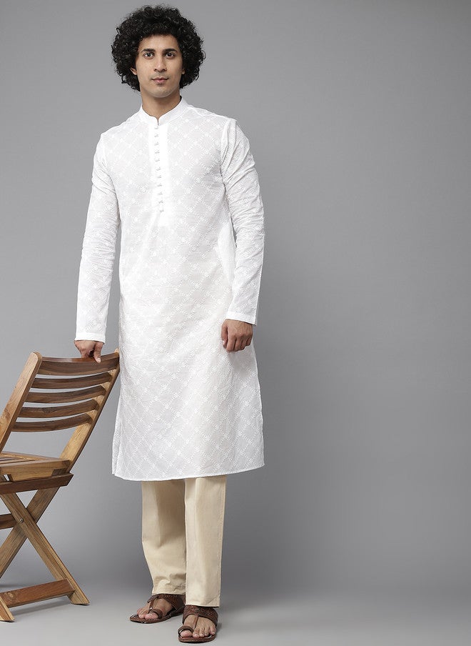 see designs Beige Solid Cotton Pyjamas for Men - Image 4
