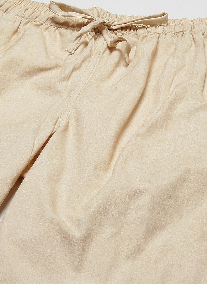 see designs Beige Solid Cotton Pyjamas for Men - Image 5