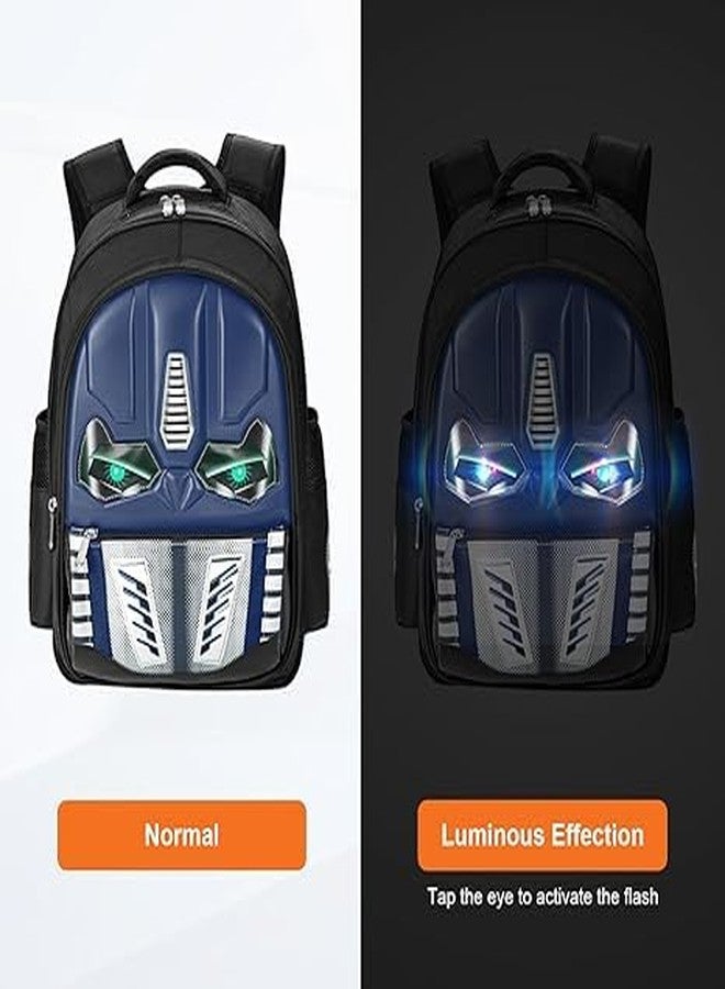 Blink Basket Kids 3D School Backpack with Luminous Eyes- Schoolbag Waterproof Lightweight Backpack for Kids (Blue) - Image 2