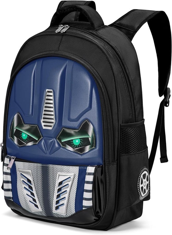 Blink Basket Kids 3D School Backpack with Luminous Eyes- Schoolbag Waterproof Lightweight Backpack for Kids (Blue) - Image 1