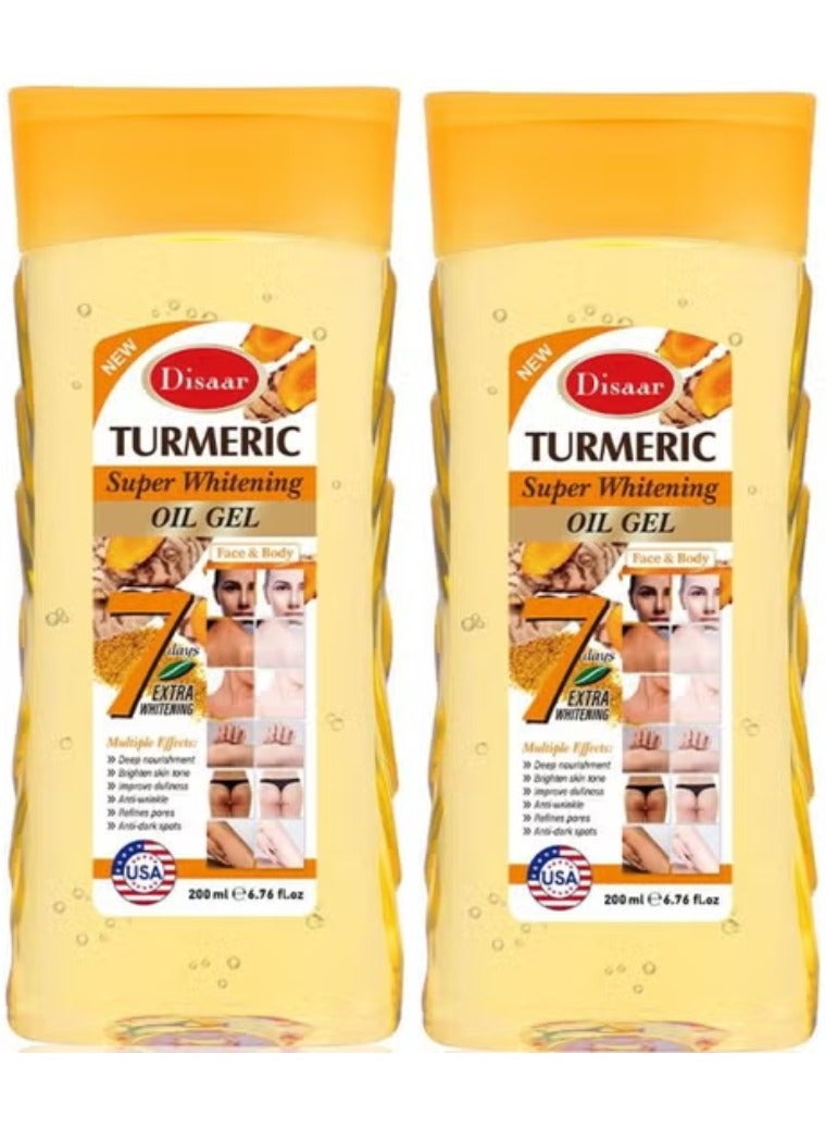 Disaar Two Pieces Of Turmeric Super Whitening Oil Gel Face And Body 2x200 ml