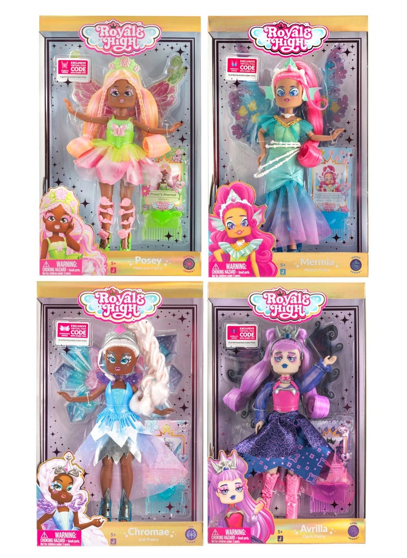 Jazwares - Royale High Fashion Doll + Accessories 9-Inches, Assorted 1 Piece (Style & Color May Vary) | Exclusive Virtual Item Code Included | Collectable Figure | Fashion Doll | For Fans, Gamers & Collectors! | Official Licensed Product - Image 1