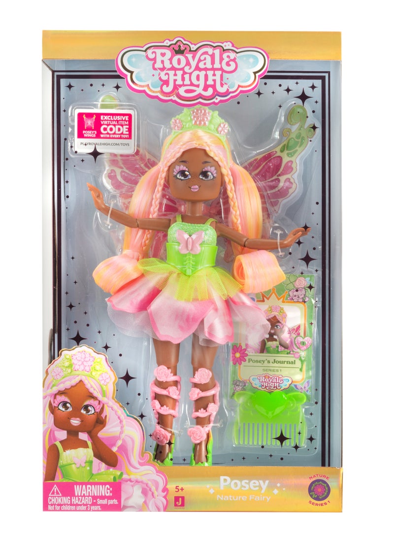 Jazwares - Royale High Fashion Doll + Accessories 9-Inches, Assorted 1 Piece (Style & Color May Vary) | Exclusive Virtual Item Code Included | Collectable Figure | Fashion Doll | For Fans, Gamers & Collectors! | Official Licensed Product - Image 1