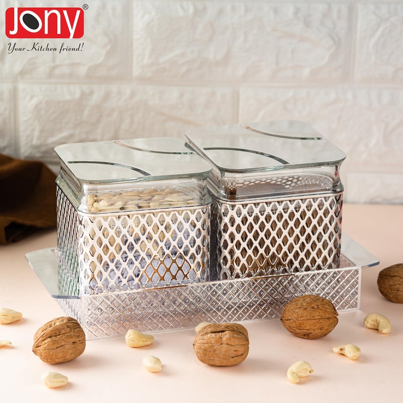 Jony Serving Set | Bowl | Bowl Set | Tray, Bowl, Container Serving Set (Pack of 2 Bowl & 1 Tray) - Image 5