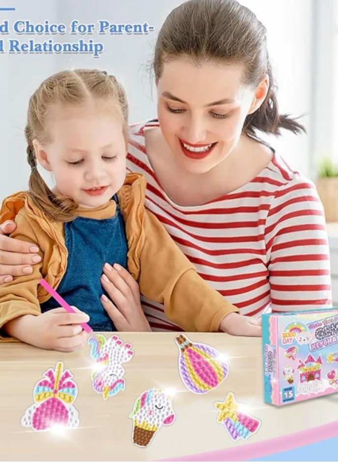 دايتويز مجموعة ملصقات 5D للأطفال وفنون الرسم والحرف اليدوية للفتيات من سن 8 إلى 12 عامًا وسلاسل مفاتيح DIY - Image 2