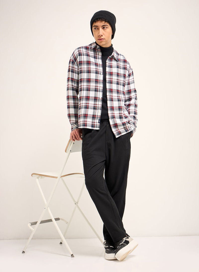 THE BEAR HOUSE Cotton Shirt for Men | Slim Fit, Long Sleeve, Casual or Formal Button-Down | Soft, Breathable Fabric for Work, Everyday, & All-Season Wear in Stylish , Plaid/checkered Pattern Shirt - Image 1