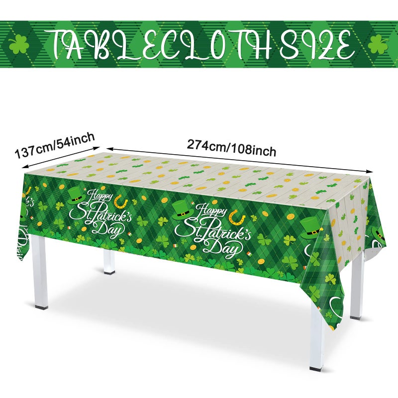Geyee 172 Pcs St Patricks Day Party Decoration Set Serves 24 Include Happy St Patrick's Day Plates Napkins Tableware Set Shamrock Tablecloth Lucky Banner for Saint Irish Birthday Party Supplies - Image 3