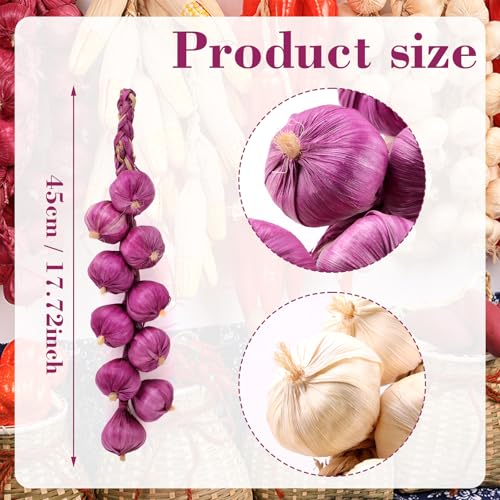Gresorth 2pcs Artificial Onion String Fake Vegetable Home Party Christmas Harvest Decoration - Image 2