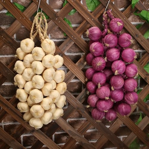 Gresorth 2pcs Artificial Onion String Fake Vegetable Home Party Christmas Harvest Decoration - Image 5