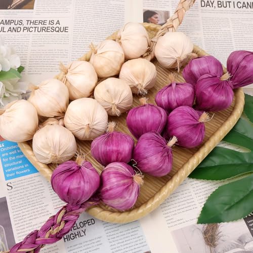 Gresorth 2pcs Artificial Onion String Fake Vegetable Home Party Christmas Harvest Decoration - Image 3