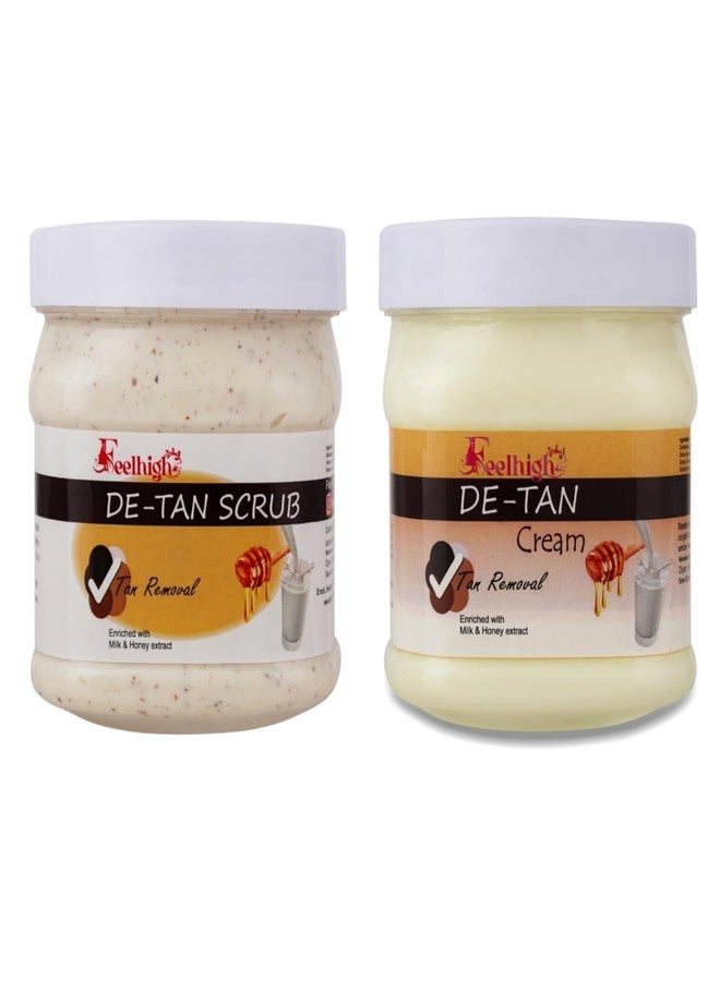 FEELHIGH مجموعة فيلهاي كومبو لإزالة التصبغات، مقشر غني بخلاصة الحليب والعسل 500 مل وكريم مرطب لإزالة التصبغات 500 مل، لتنعيم البشرة ومكافحة حب الشباب والبثور - مجموعة العناية بالبشرة - مجموعة العناية بالوجه (قطعتان في المجموعة) - Image 1