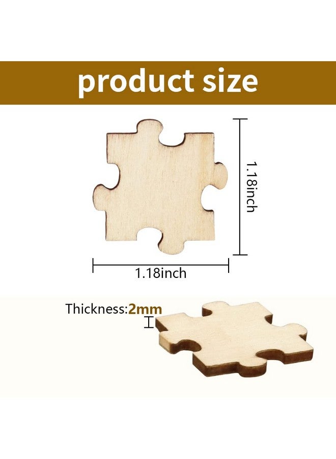 UPlama 300Pcs Blank Puzzles Freeform Blank Puzzle Pieces Blank Wooden Puzzles Diy Jigsaw Puzzles Plain Puzzle Pieces For Crafts Arts Card Making (1.18" X 1.18") - Image 2