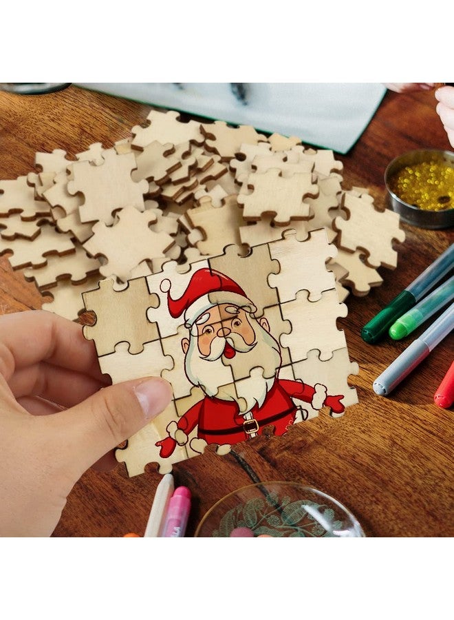 UPlama 300Pcs Blank Puzzles Freeform Blank Puzzle Pieces Blank Wooden Puzzles Diy Jigsaw Puzzles Plain Puzzle Pieces For Crafts Arts Card Making (1.18" X 1.18") - Image 5