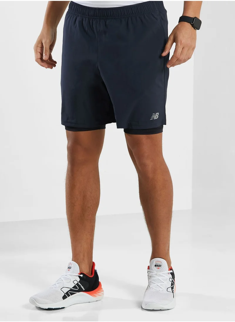 New Balance 7" 2In1 Core Run Shorts