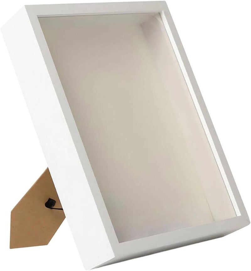 صندوق ظل الزهور المجففة البيضاء DIY إطار عرض الذكريات زخرفة المنزل هدية - Image 1