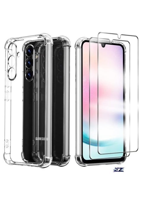 Samsung A16 Cover with 2-Pack Tempered Glass Screen Protector â€“ Soft Bumper Anti-Scratch Shockproof Phone Case for Samsung Galaxy A16 4G/5G