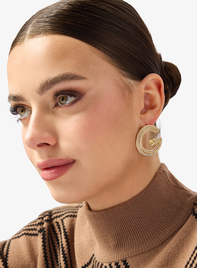 GUESS G Crystal Logo Earrings - Image 4