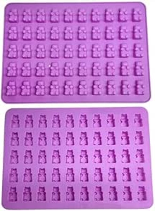 Spaceshoop 50 Cavities Silicone Bear Designed Gummy Jelly Candy Mold Maker Cookware (Purple)
