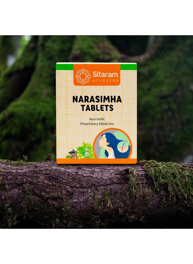Sitaram Ayurveda Narasimham Tablet 60 Nos | Sitaram Narasimha Tablets For Healthy Hair & Skin | Inspired by Narasimha Rasayanam - Image 1
