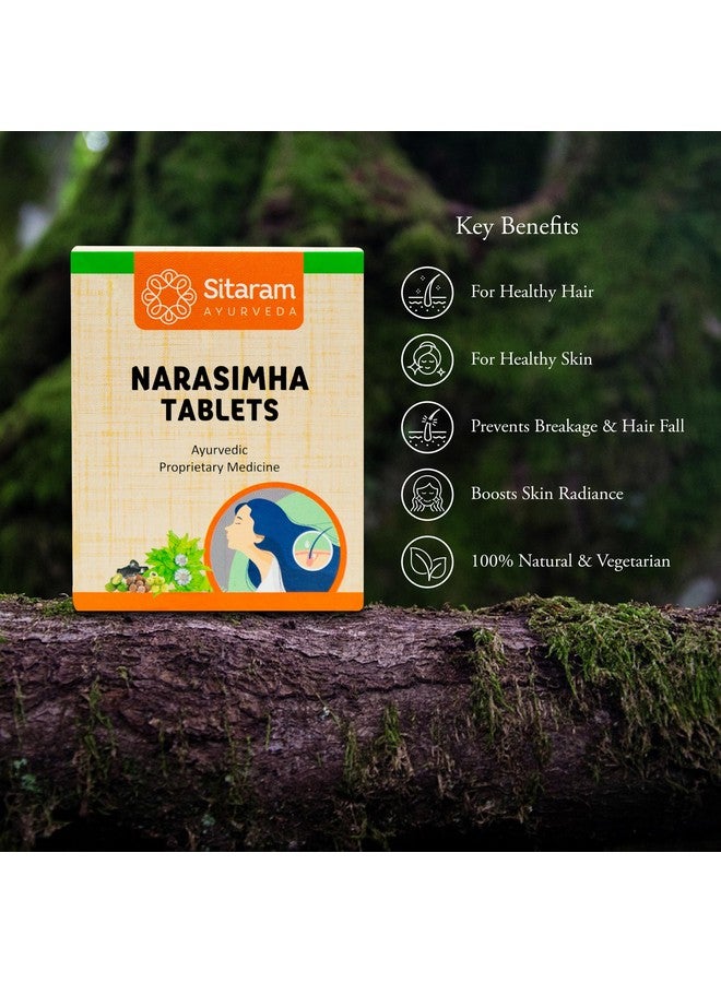 Sitaram Ayurveda Narasimham Tablet 60 Nos | Sitaram Narasimha Tablets For Healthy Hair & Skin | Inspired by Narasimha Rasayanam - Image 2