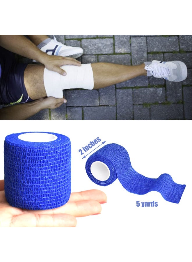 6 Pack Bandage（5cm*4.5m）, Elastic Sports, Sports Bandage, Veterinary Wrap, Suitable For Sports, Wrist, Ankle (Blue) - Image 2