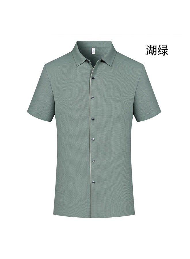 Men's Ice Silk Polo Shirt Short Sleeve Breathable Casual  Summer  Fashion T-Shirt - Image 1