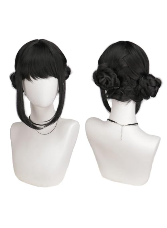 DAZCOS Men Women Anime Cosplay Wig for Halloween Accessories Prop Dance Covers Parties BlackC - Image 1