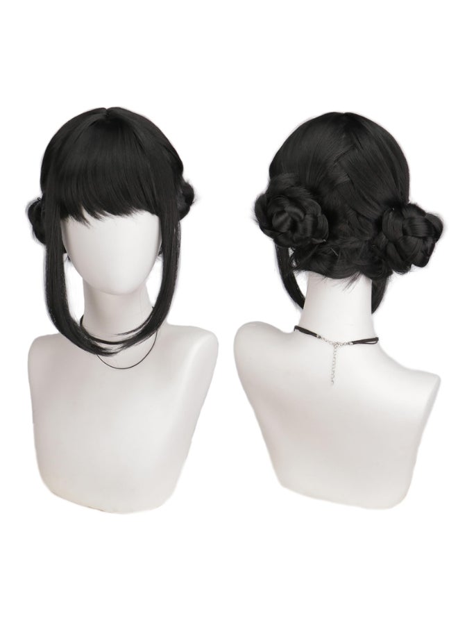DAZCOS Men Women Anime Cosplay Wig for Halloween Accessories Prop Dance Covers Parties BlackC - Image 2